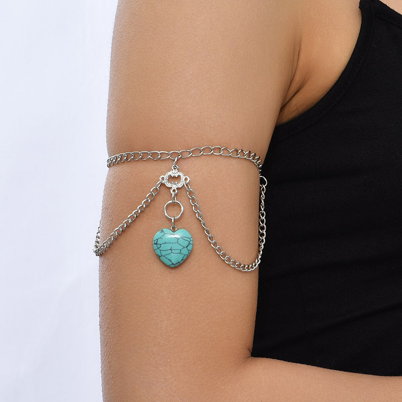 Joyas de cadena corporal de turquesa delicada y creativa de Ins