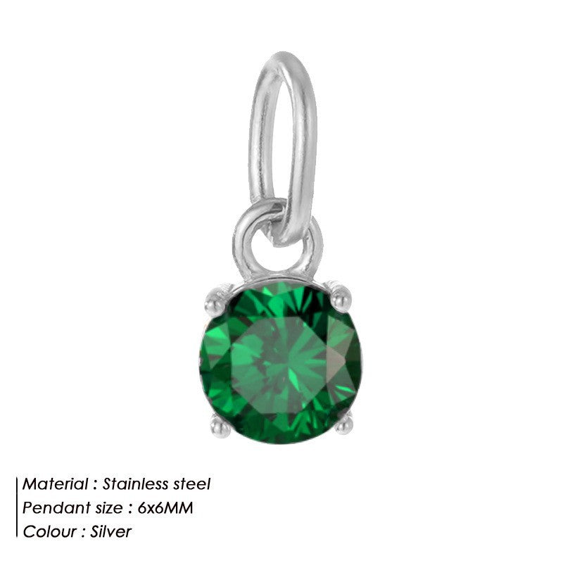 Ornament All-match Neue Edelstahl Runde Accessoires Diamant Damenanhänger