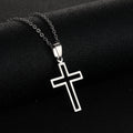 Männer und Frauen All-Matching Edelstahl Kreuz Anhänger Halskette