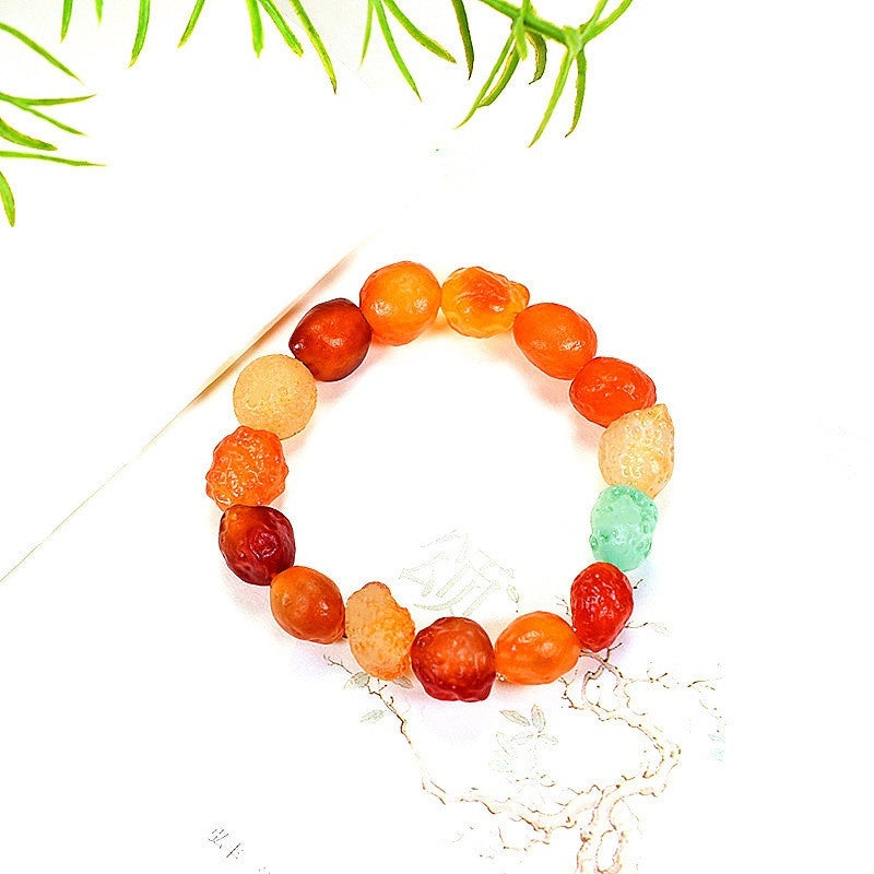 Colorful Agate Rough Stone Bracelet Colorful Raisin