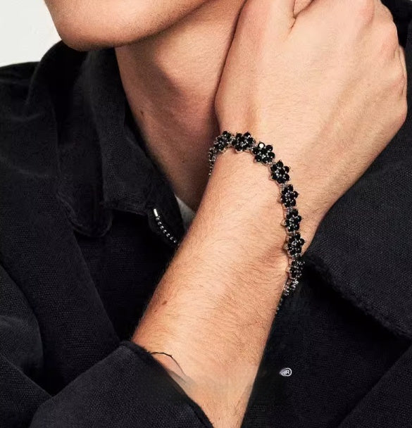 Black Zircon Snowflake Full Diamond Bracelet