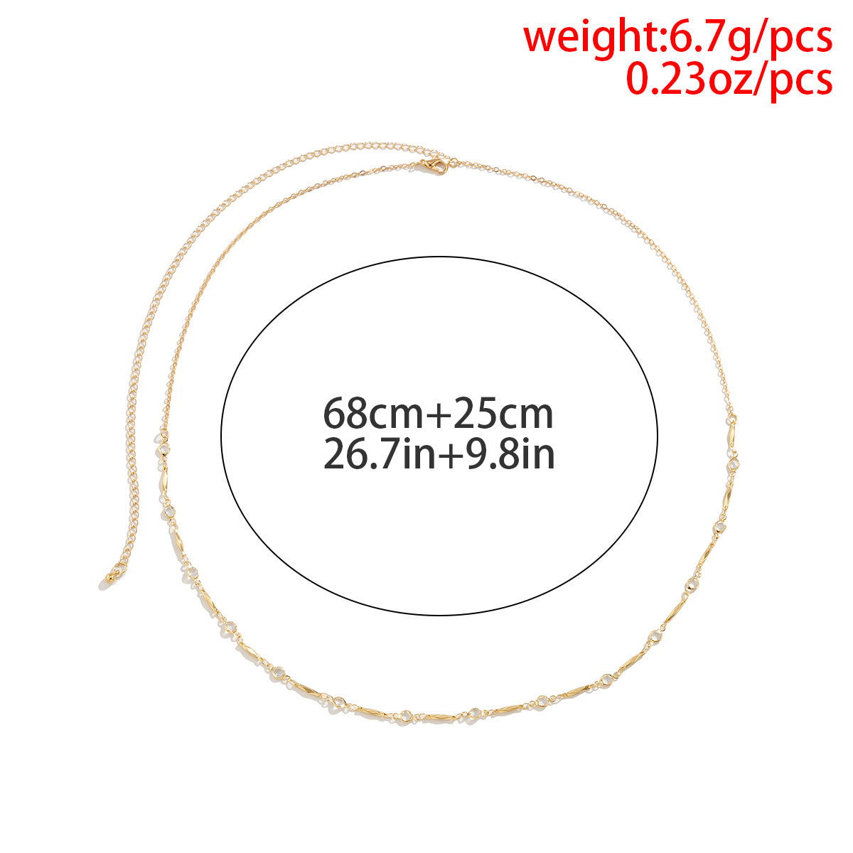 Cadena de cintura corporal de costura hueca geométrica de joyería simple para mujer