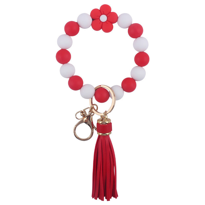 Llavero Pulsera de Silicona de Flores de Dibujos Animados