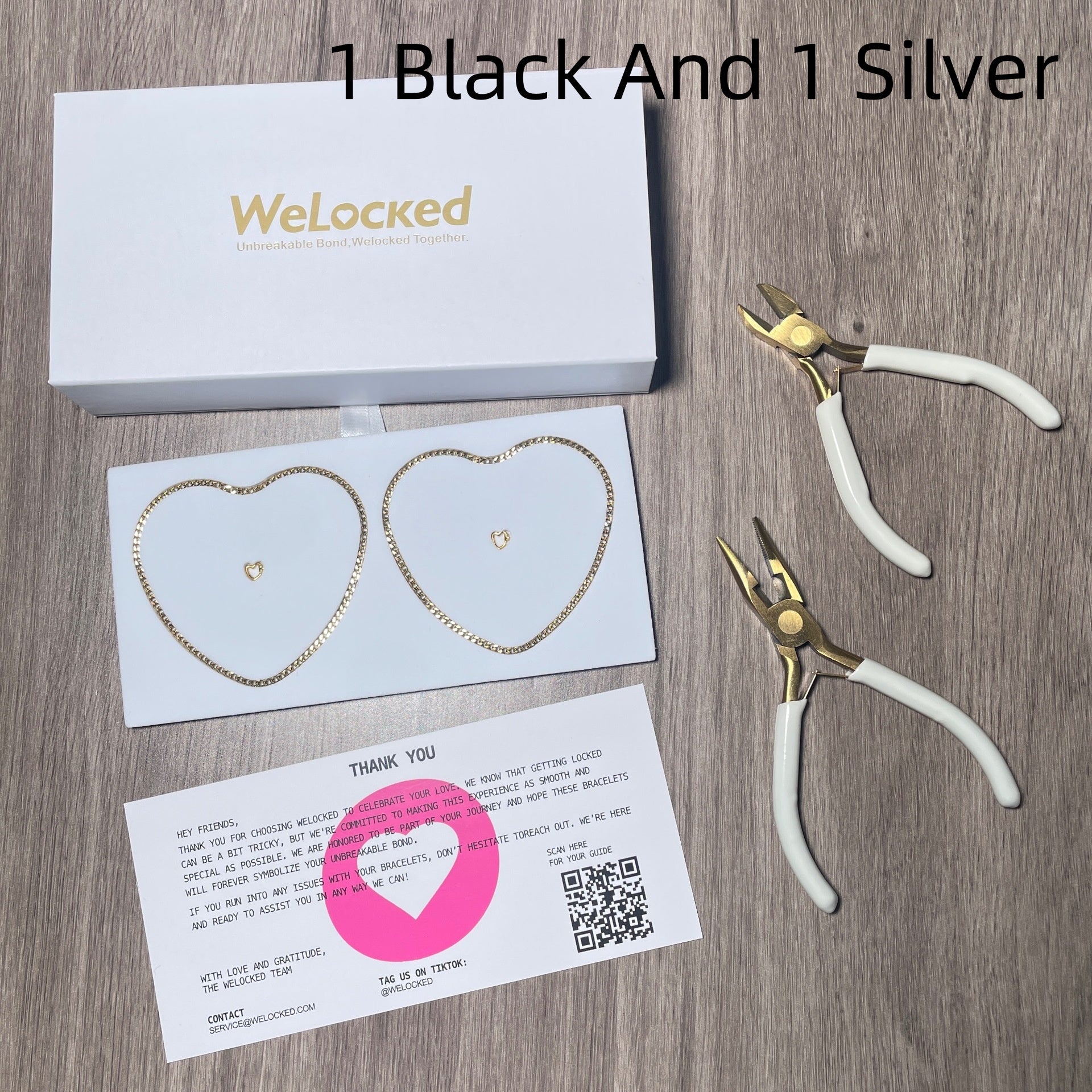 Couple Bracelet 925 Silver Eternal Lock Cutting Pliers Suit