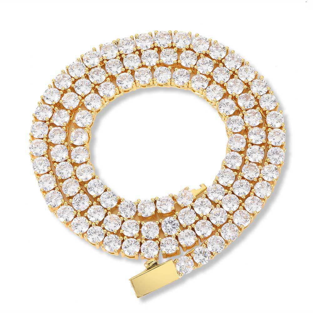 Springschnallen-Tennis-Kette Hip Hop Halskette
