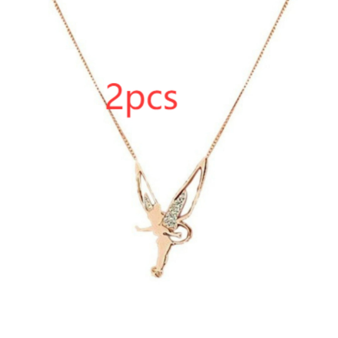 Diamond Angel Wings Necklace Charm Fashion Jewelry