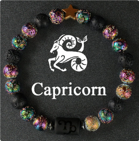 Twelve Constellation Couple Bracelet Tigereye Handmade Bracelet Shooter