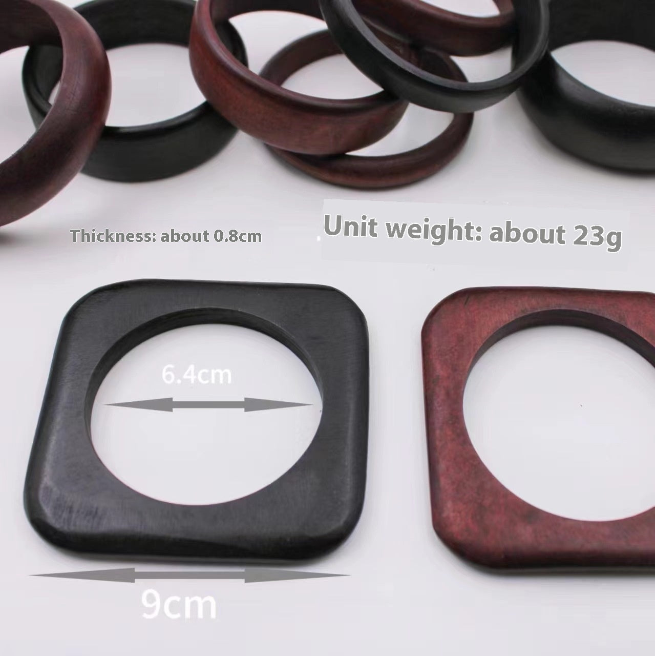 Square Bracelet Geometric Wooden Vintage