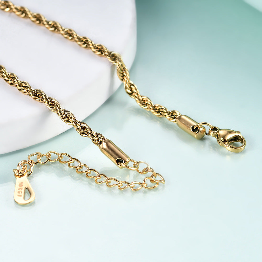 Pulsera de acero inoxidable trenzada, elegante y ajustable