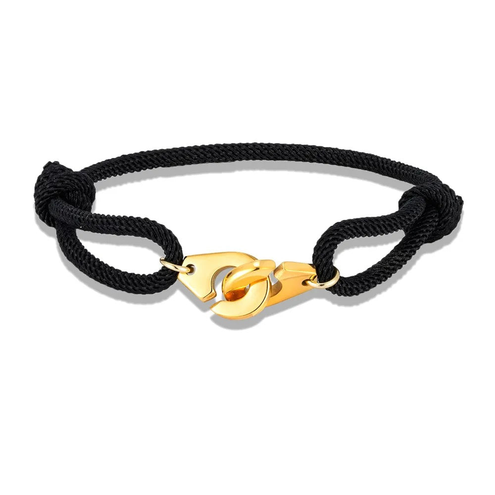 Handschellen-Edelstahlarmband, verstellbares Seilarmband