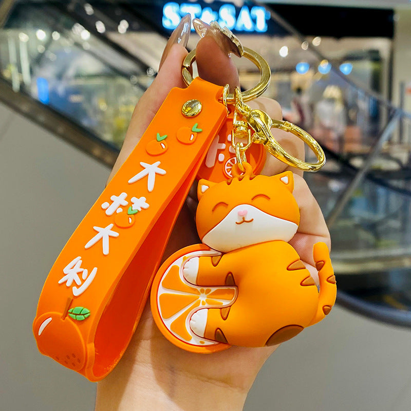 Llavero Creativo de Gato Naranja Grande Italiano y Bonito
