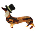 Broche de perro salchicha de acrílico y acetato de moda