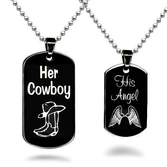Ihre Cowboy Sein Engel Halskette