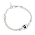 Pulsera Baño Plata Ojo Turco Azul Moda