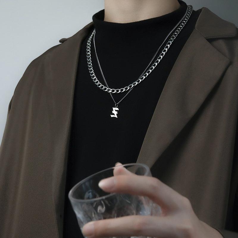 Ins Style Letter Necklace Titanium Steel