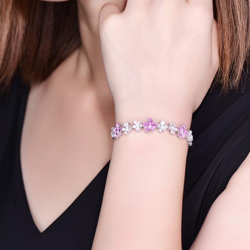 Zirkon Kirschblüten Mode Bankett Armband