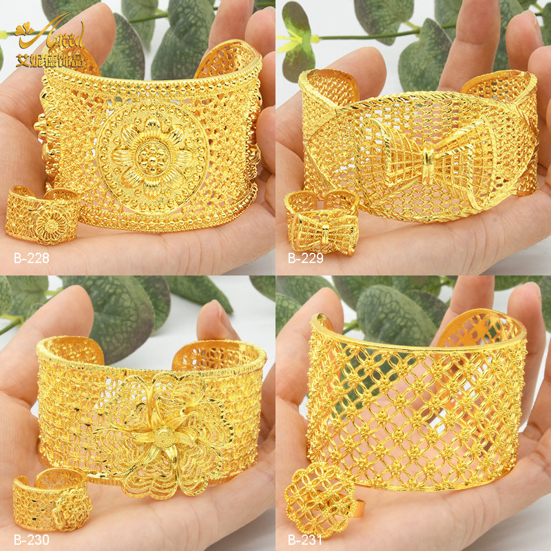 Adorno de Anillo de Pulsera de Oro Aluvial para Mujer