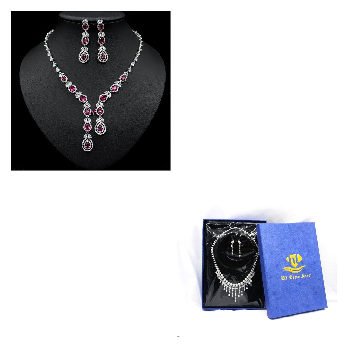 Jewelry Temperament Set Chain Ladies Earrings Necklace Two Piece
