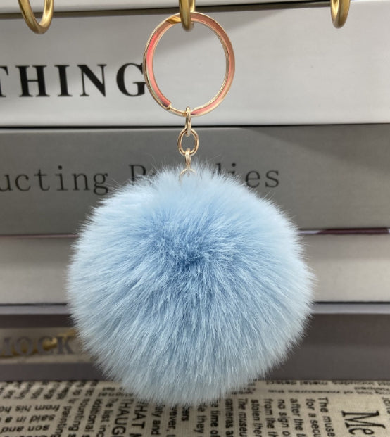 20 Colors Fluffy Fur Pom Pom Keychain Soft Faux Fur-like Ball Car Keyring Key Holder Women Bag Pendant Jewelry