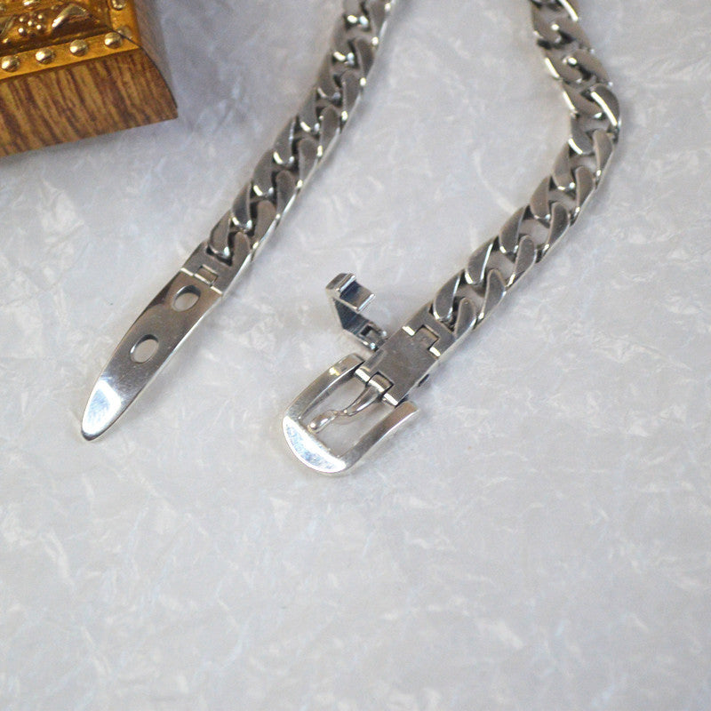 Pulsera de cadena de plata esterlina 925 para mujer