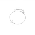 Pulsera de Cruz de Plata de Ley S925, Accesorios Sencillos que Combinan con Todo