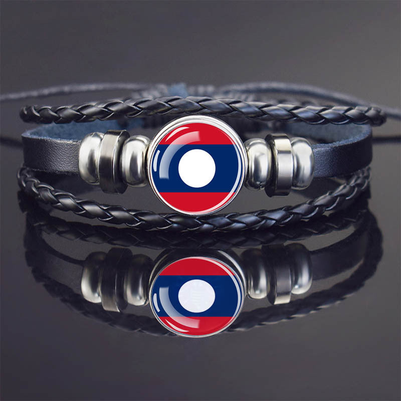 World Flag Bracelet Woven Twisted