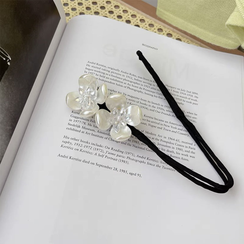 Conjunto de pelo de cristal con perlas y flores de Xiaoxiangfeng