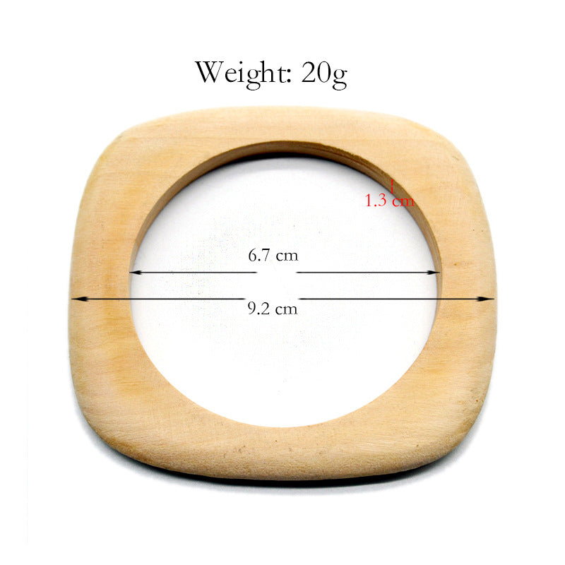 Pulsera Cuadrada de Madera Nueva Estilo Retro Artístico