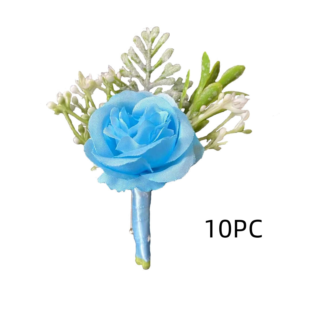 Koreanischer Stoff Braut und Bräutigam Korsage Rose Kleine Knospen Seidenblume vor der Heirat