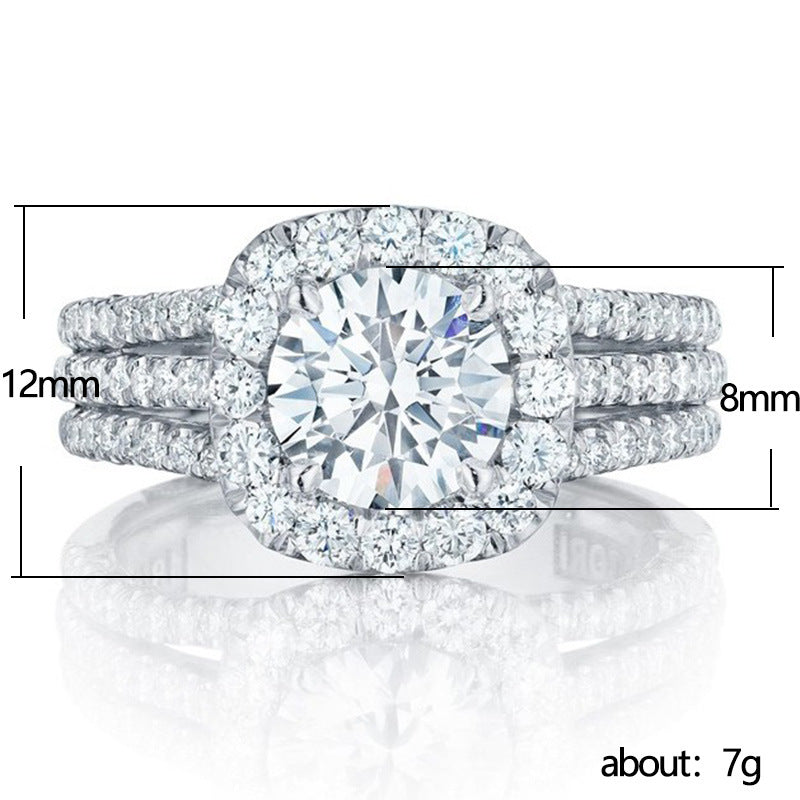 Mode Voll Diamant Zirkon Kupfer Schmuck Eheringe