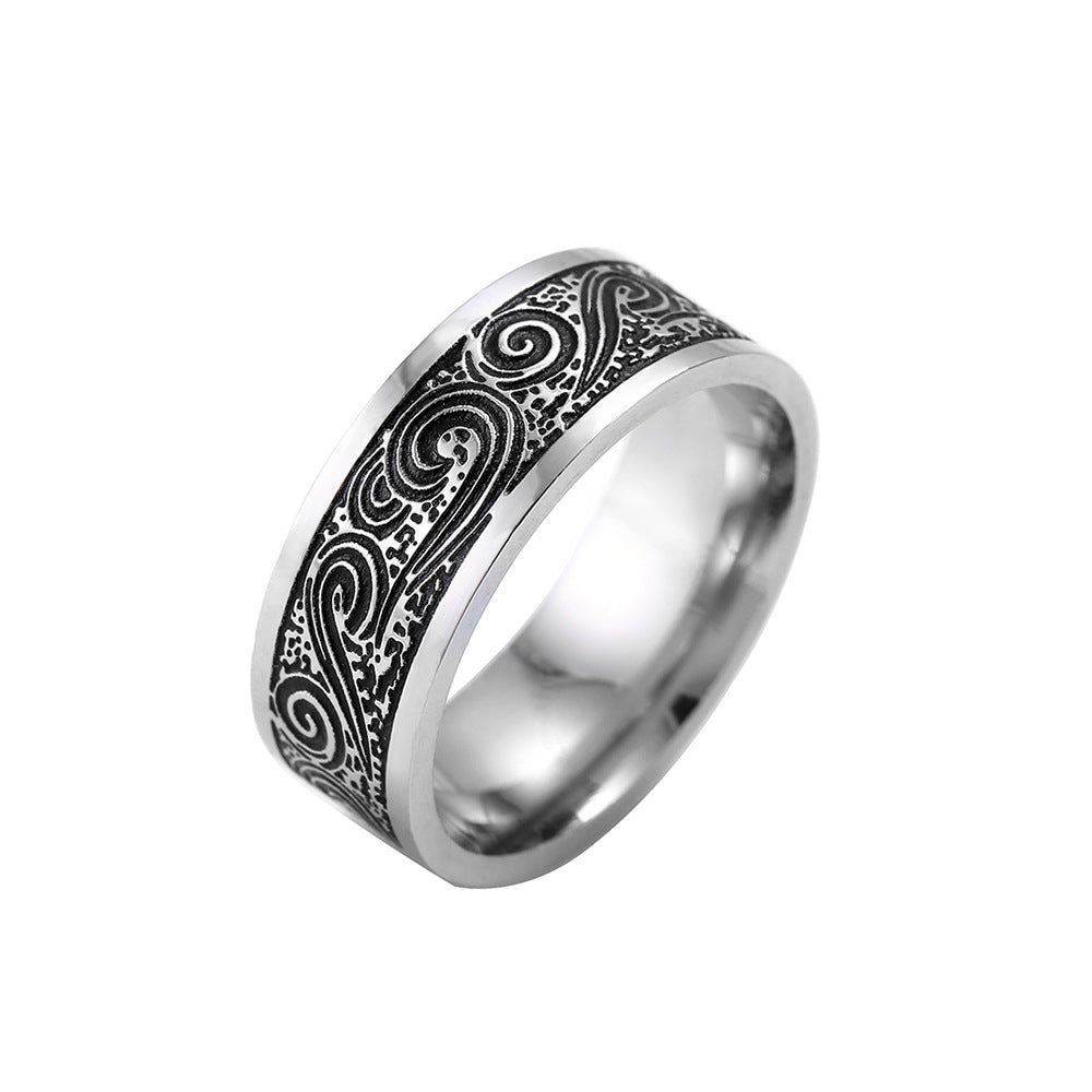 Titanstahl Retro Herrenring
