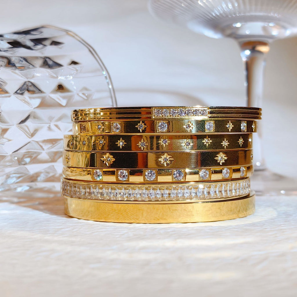 Pulsera de Acero Titanio Estilo Ins con Hebilla de Estrella de Seis Puntas