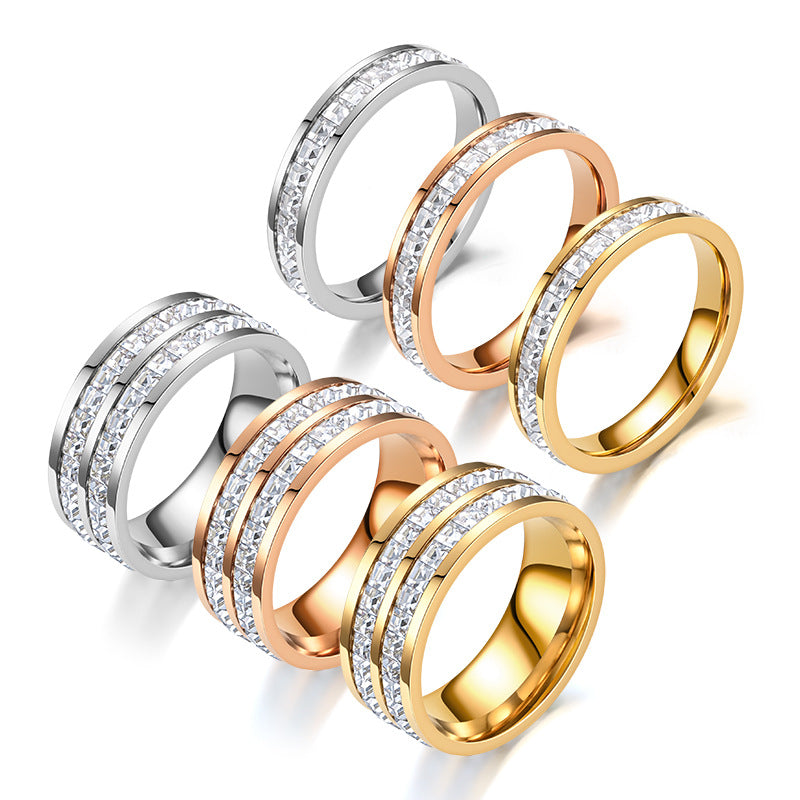 Mode-Strass-Ringe Damen Edelstahlring