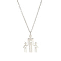 Family Series Titanium Steel Ornament Cut One Large Two Small 304 Material Stainless Steel Necklace