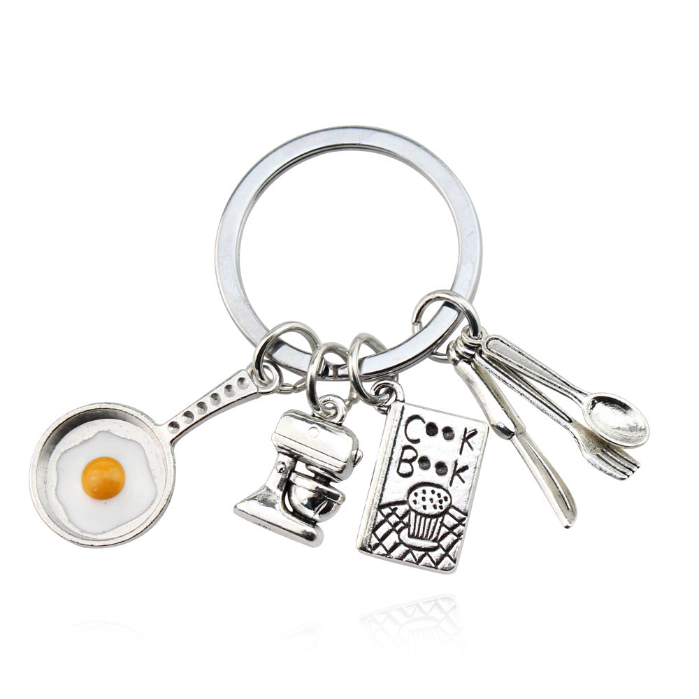 Llavero modelo de huevo frito creativo