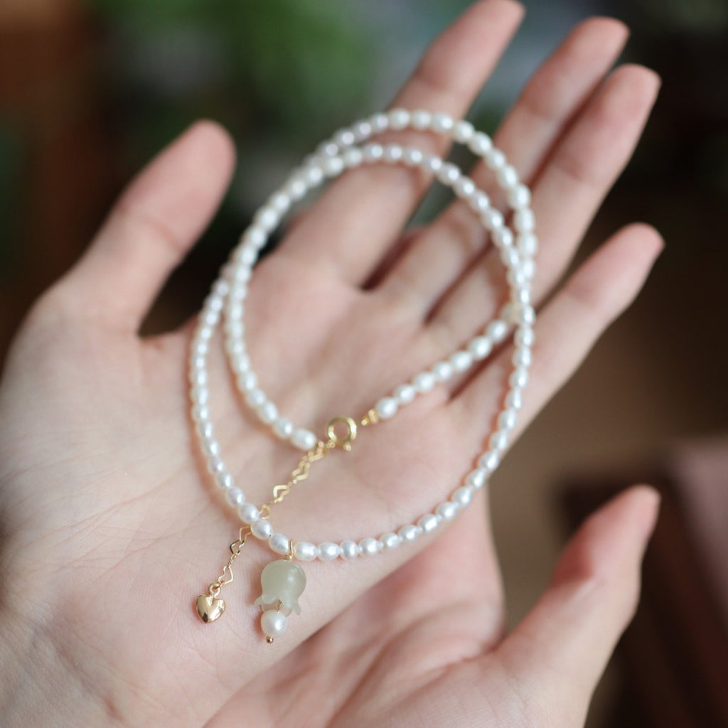 Modische Doppelperlenkette für Damen