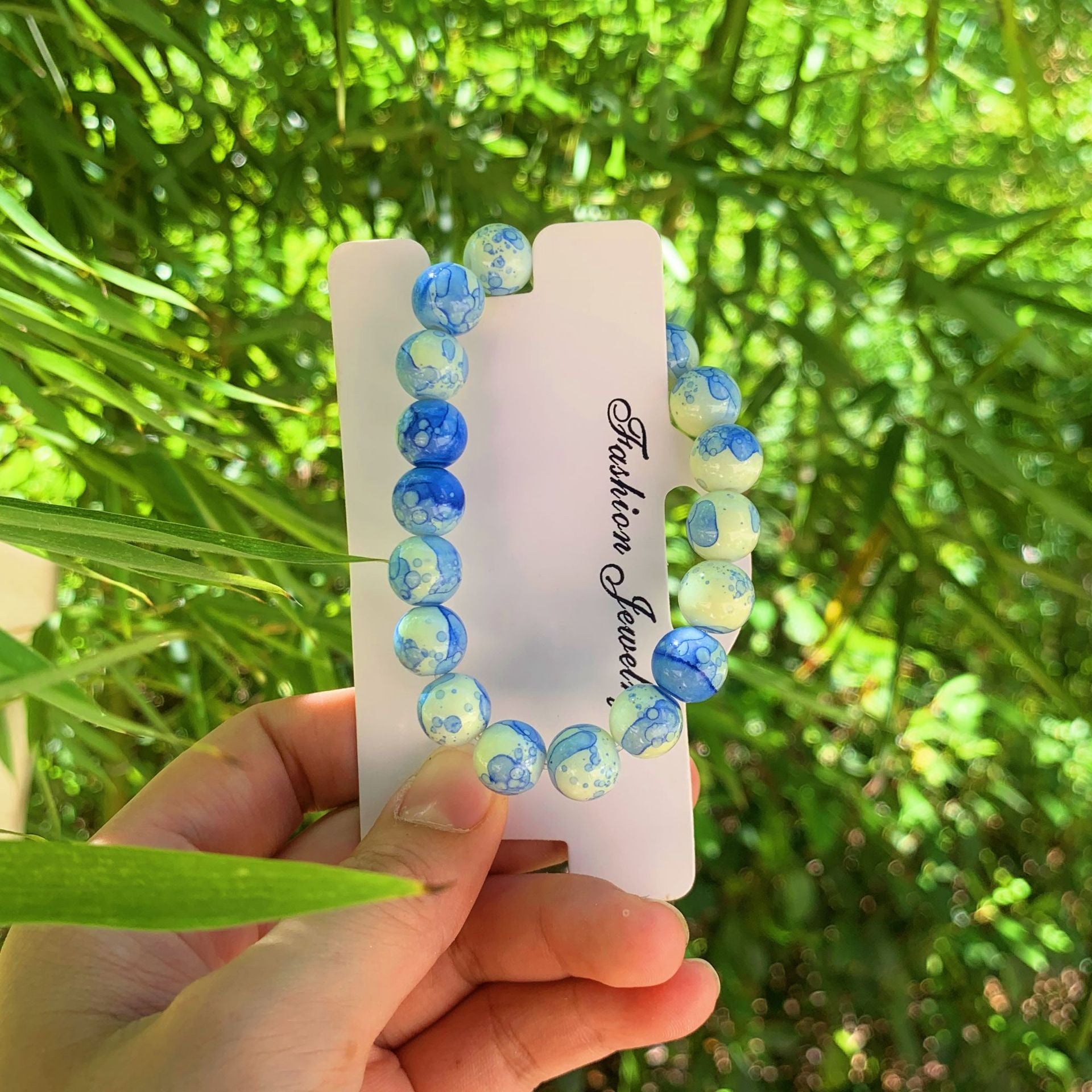 Glass Bracelet Ceramic Bracelet Blue And White Porcelain Gift Box