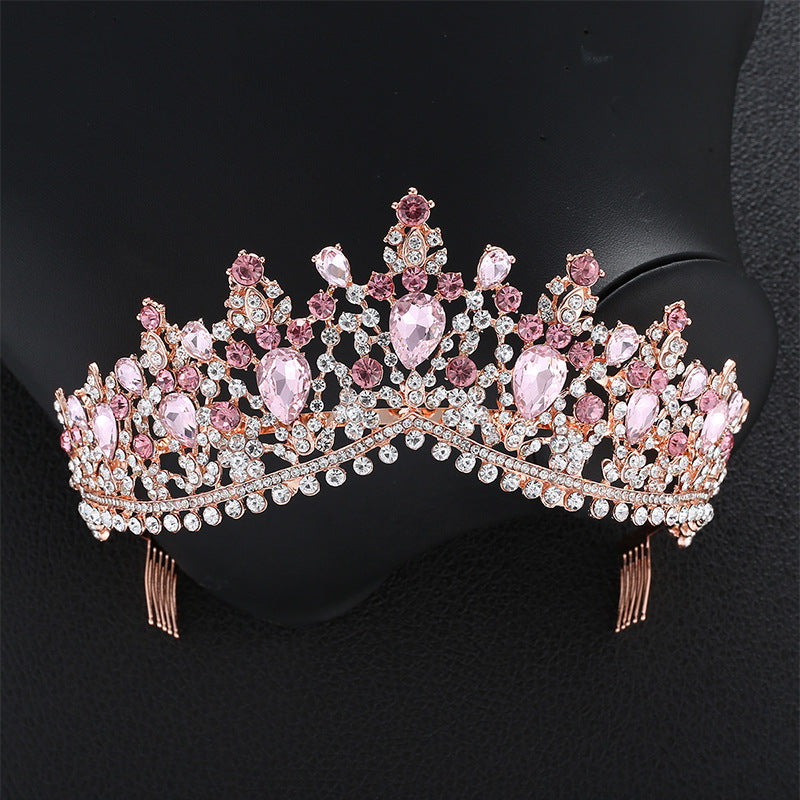 Diadema barroca nupcial con diamantes de imitación para vestido de princesa