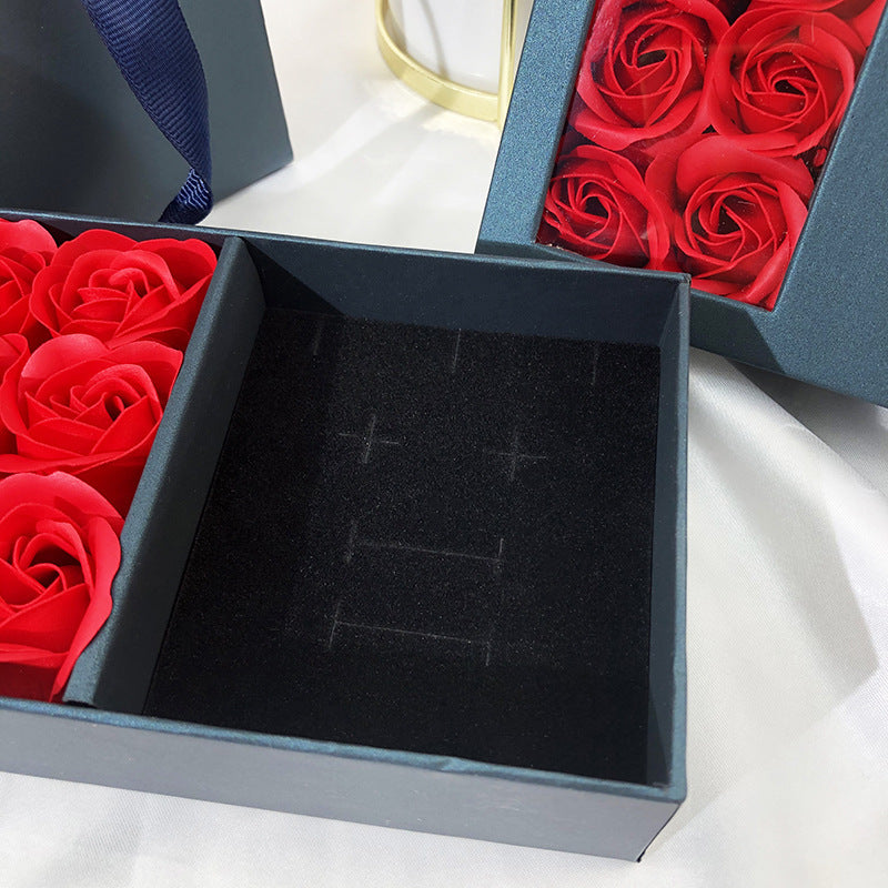 Exquisites Pärchen-Ring-Halskette-Ohrstecker-Schmuckset Geschenkbox