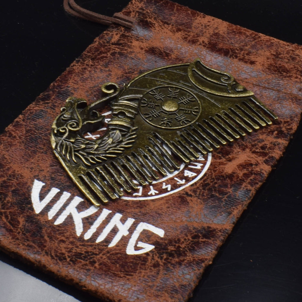 Peine vikingo nórdico de acero inoxidable