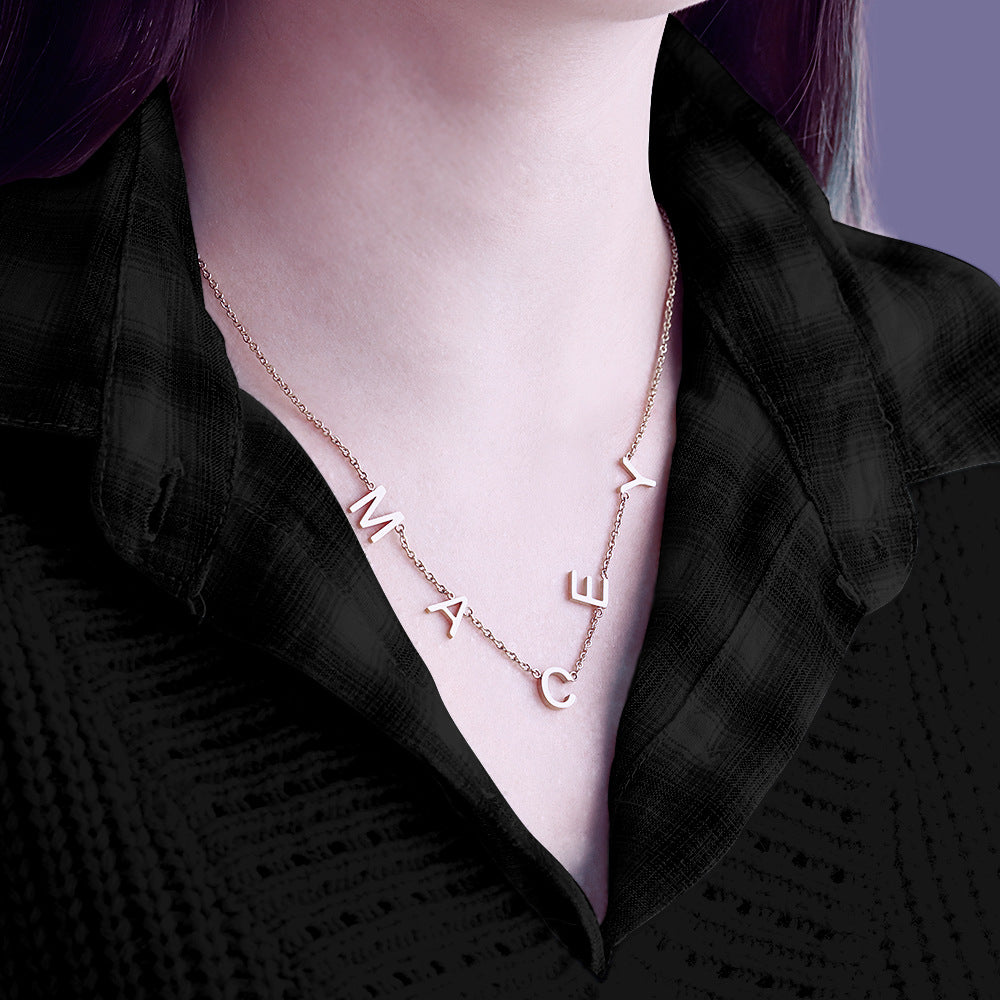 Stainless Steel Alphabet Name Necklace