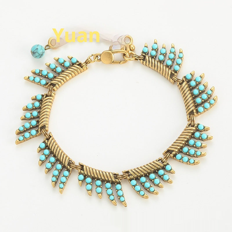 Armband Türkis Vintage Antik Farbige Glasur