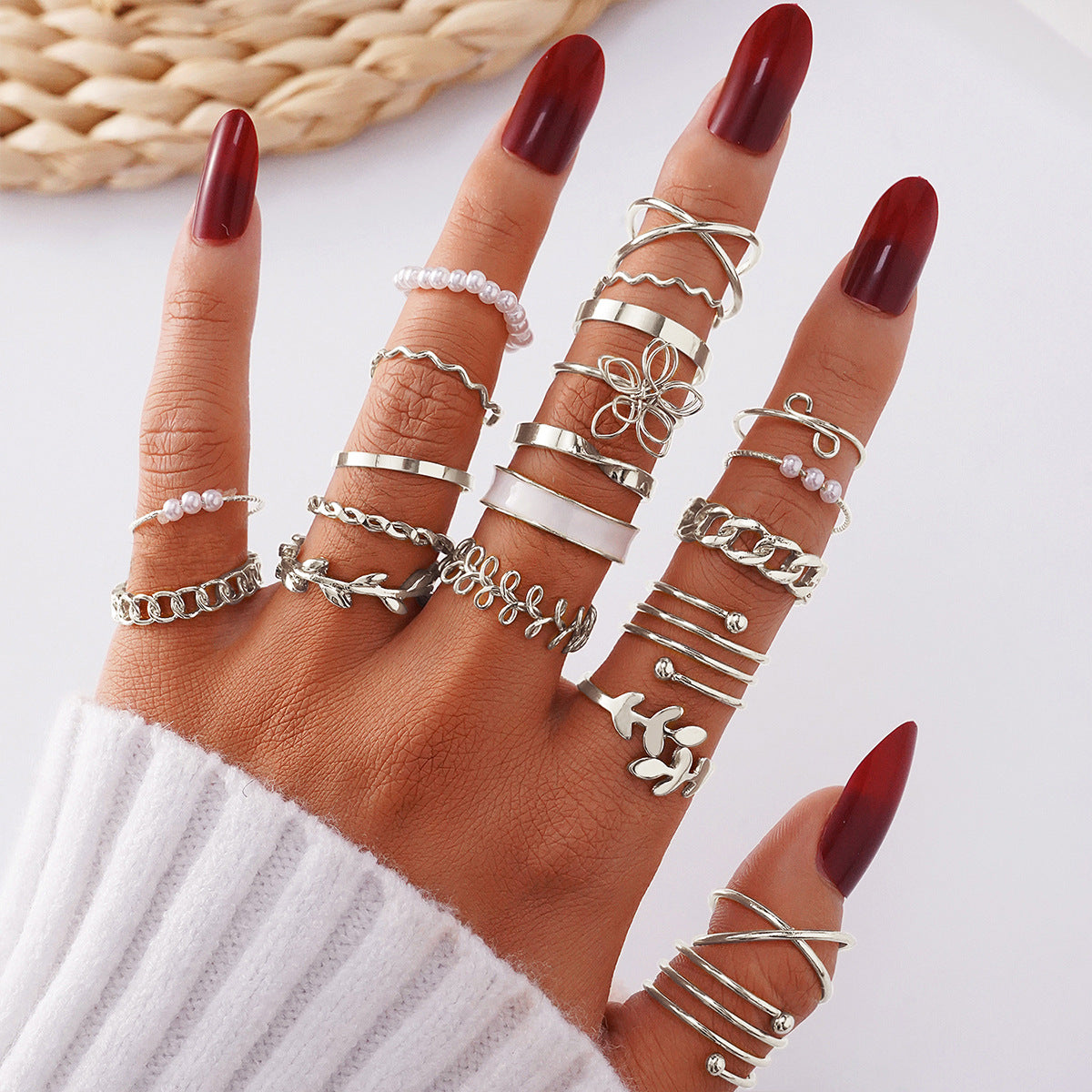 Ring Damen Nischen Senior Knöchelring 23-teiliges Set