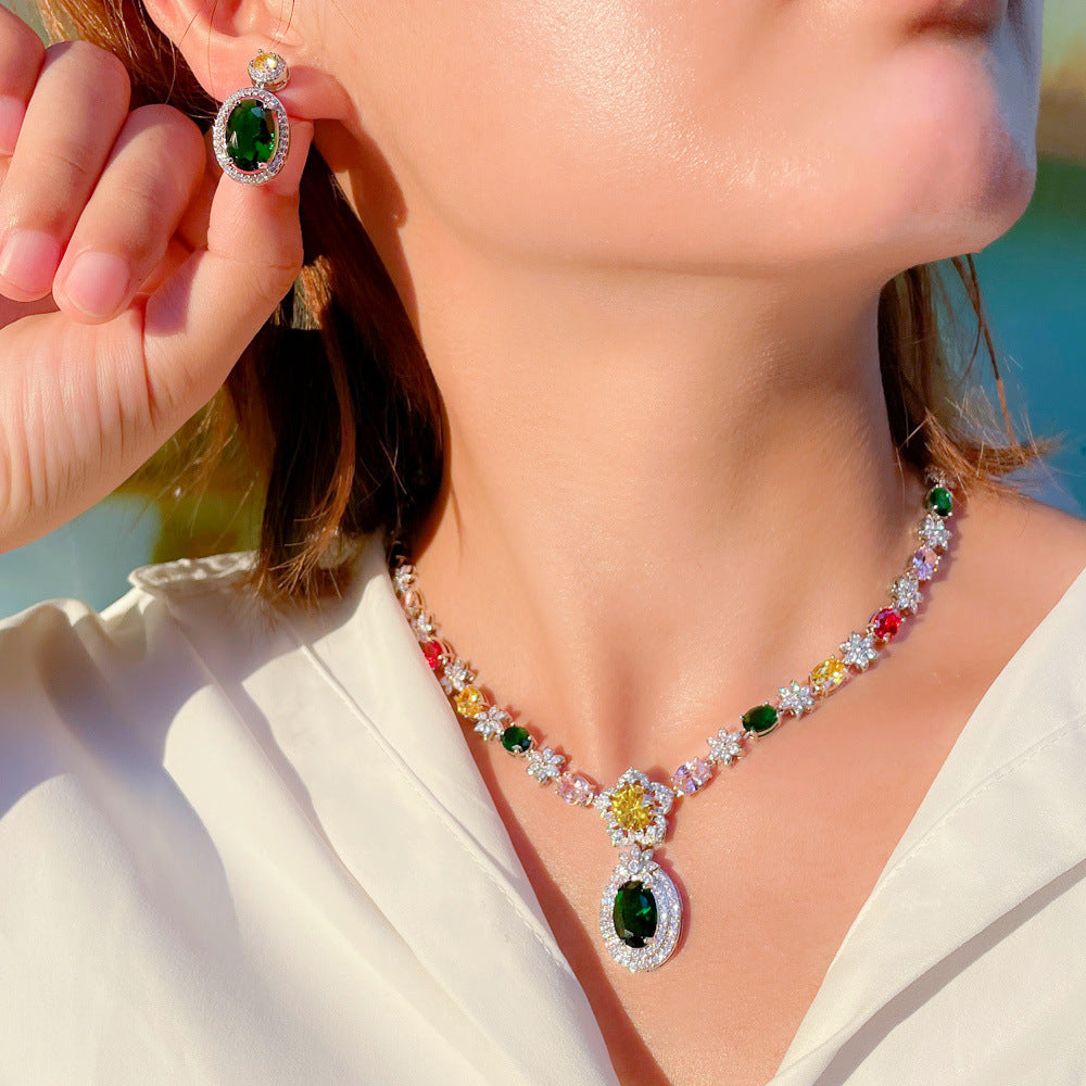 Damen Mode Kleid Brautschmuck Set