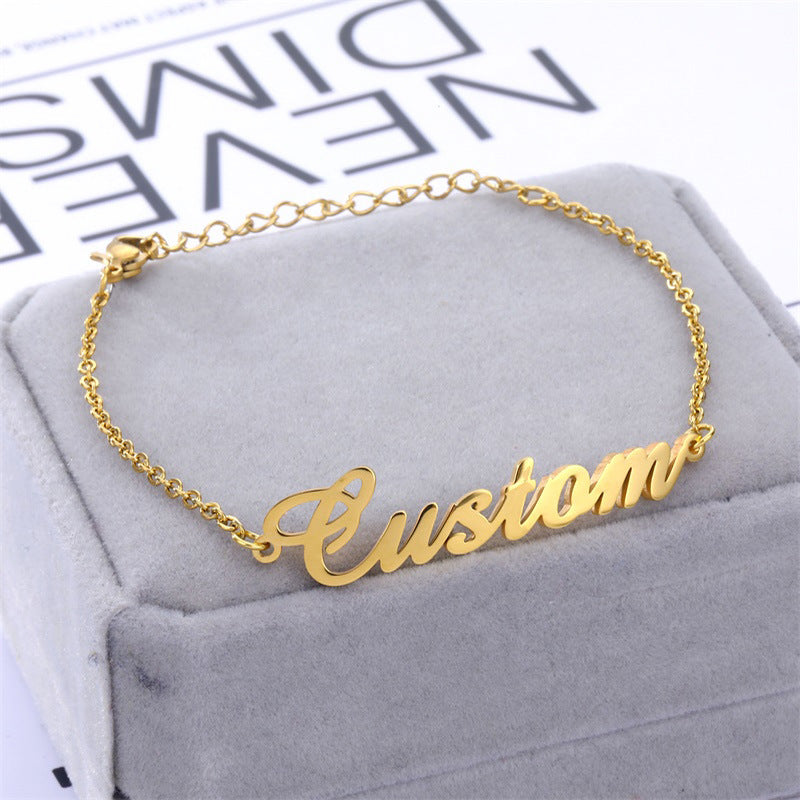 Pulsera personalizada de acero inoxidable con nombre para hacer tú mismo