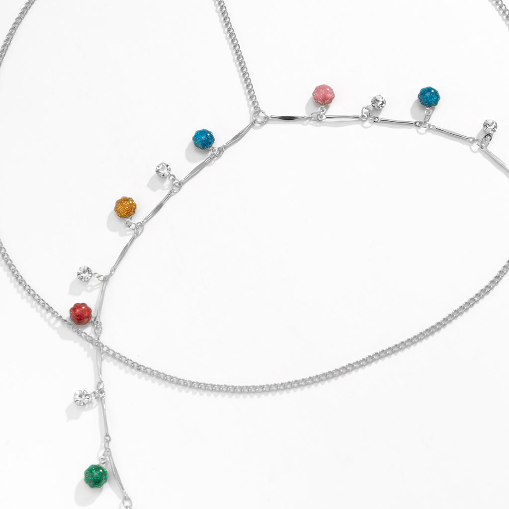 Cadena de muslo con borla elástica de cadena colorida