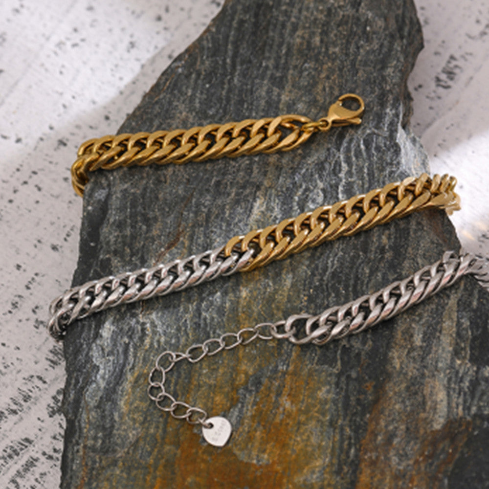 Zweifarbige kubanische Kette Armband