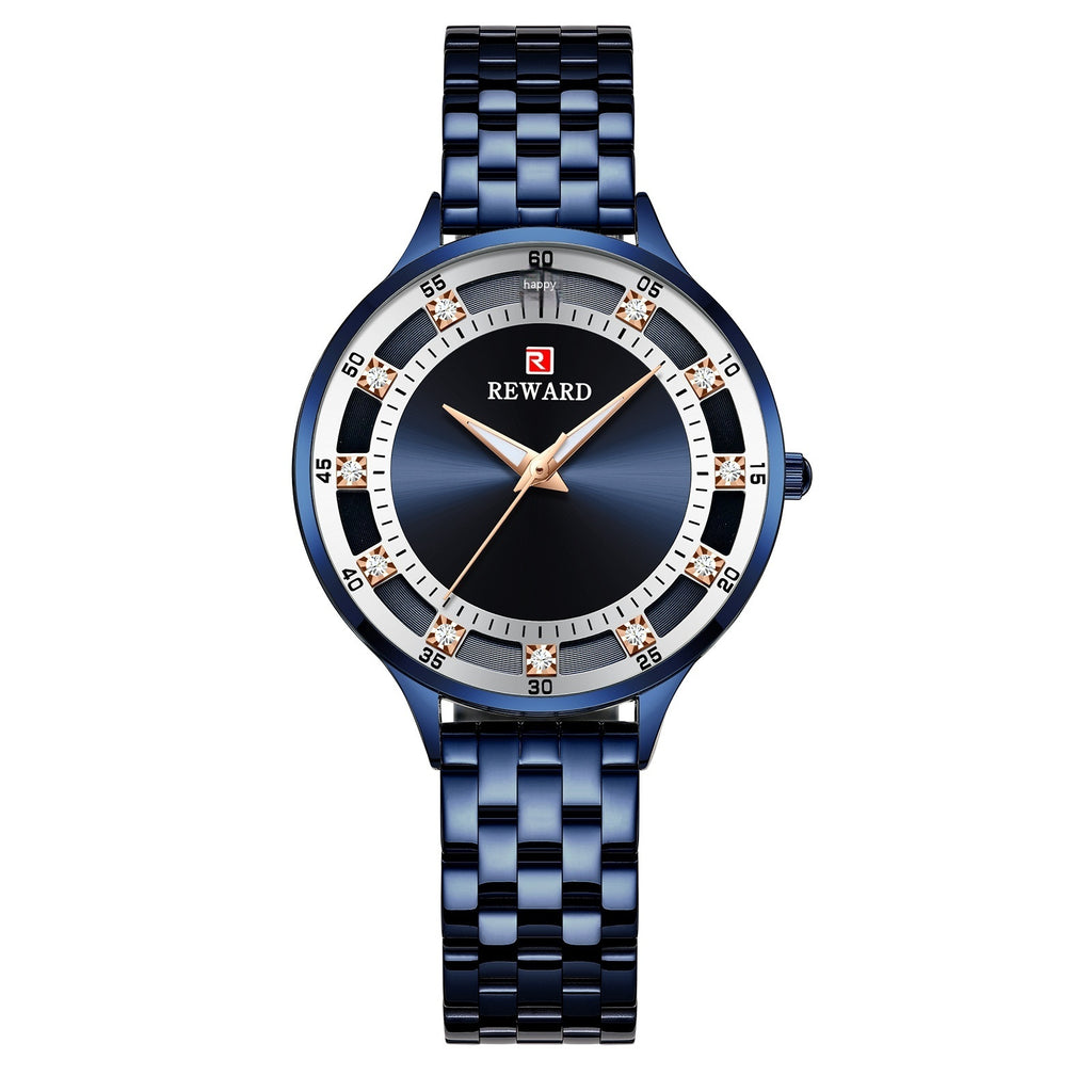 Reloj de Cuarzo de Moda con Correa de Acero, Diamantes, para Mujer, Resistente al Agua