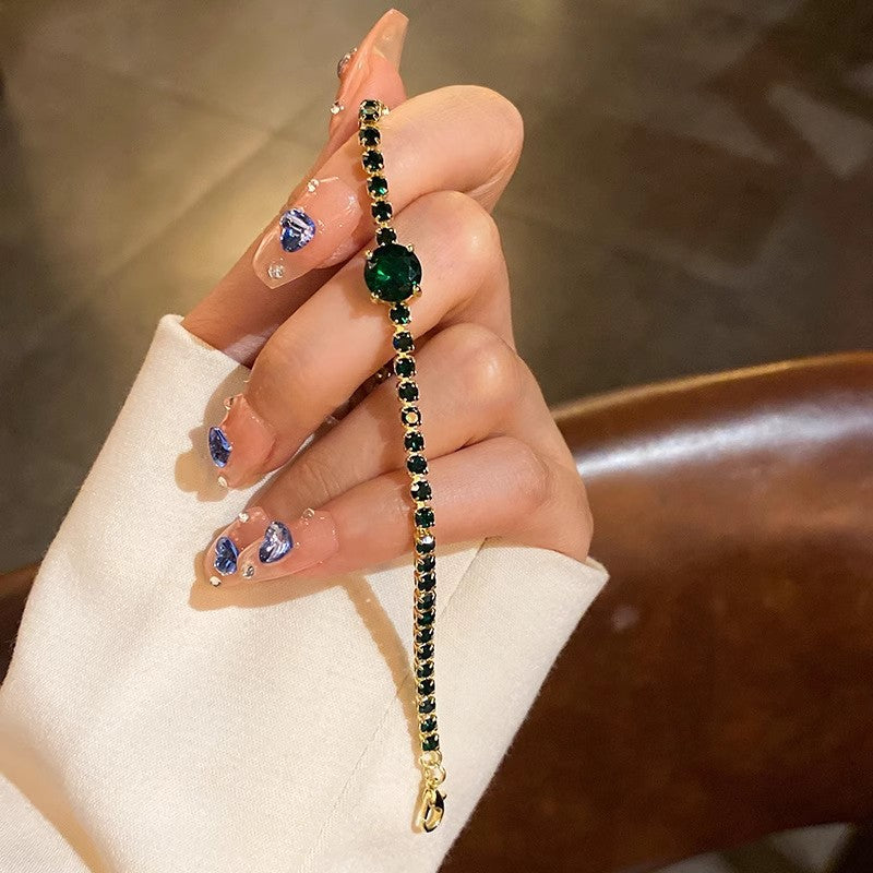 Joyería de moda, pulsera geométrica cuadrada de circonia, pulsera elegante de corazón, moda coreana, lujo ligero para celebridades de internet