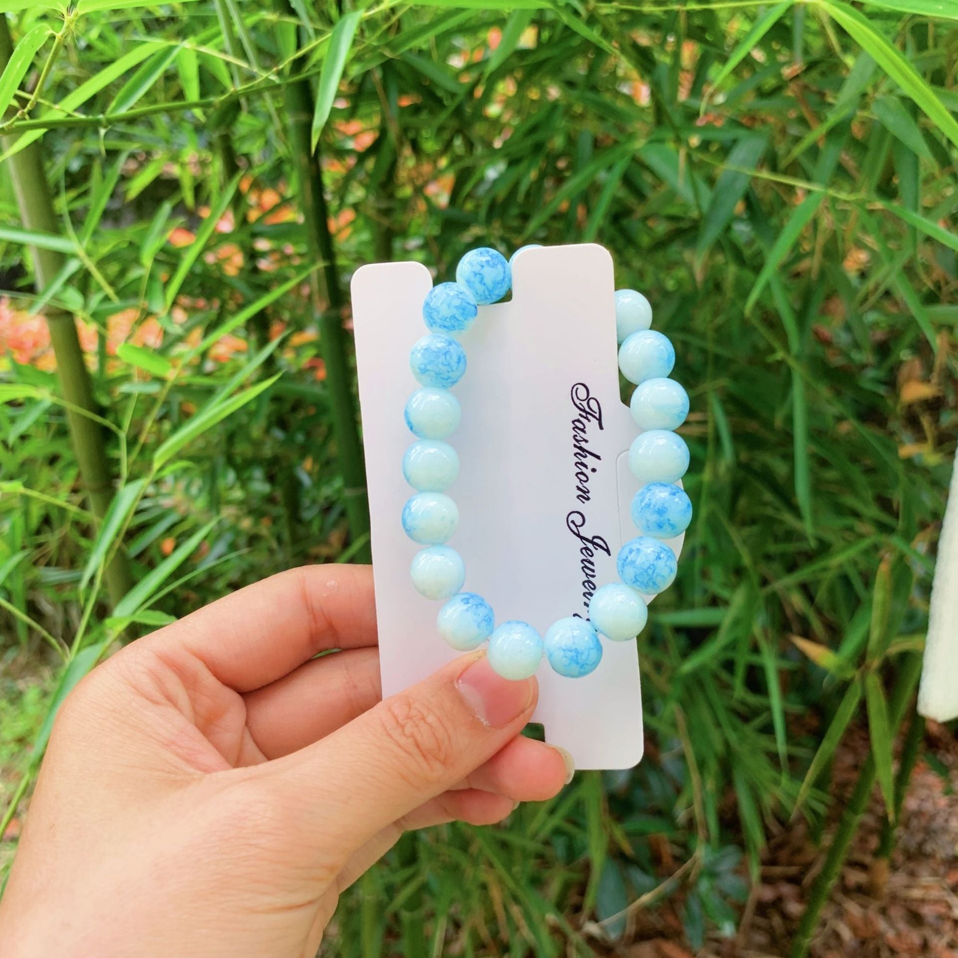 Glass Bracelet Ceramic Bracelet Blue And White Porcelain Gift Box
